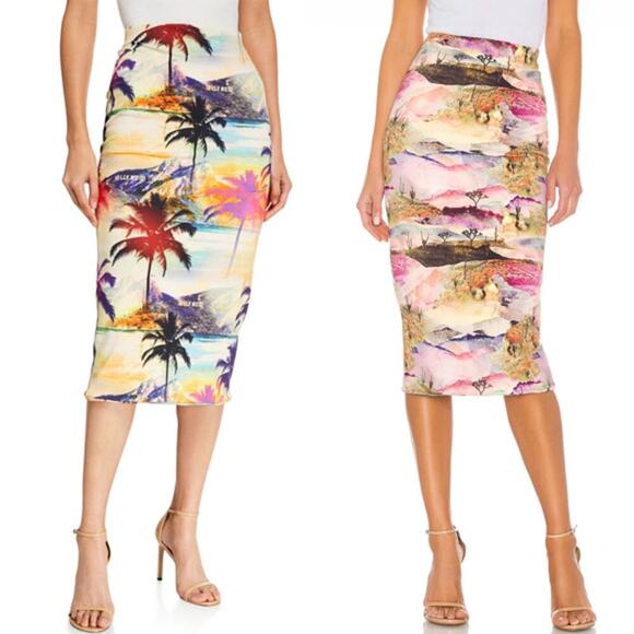 Le Superbe Two Timer Reversible Midi Skirt Joshua Tree Hollywood De Janiero - Picture 1 of 5